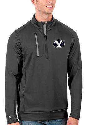 Antigua BYU Cougars Mens Grey Generation Long Sleeve Qtr Zip Pullover