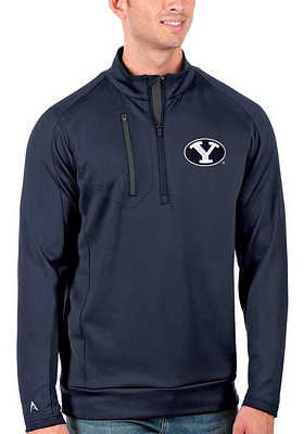 Antigua BYU Cougars Mens Navy Blue Generation Long Sleeve Qtr Zip Pullover