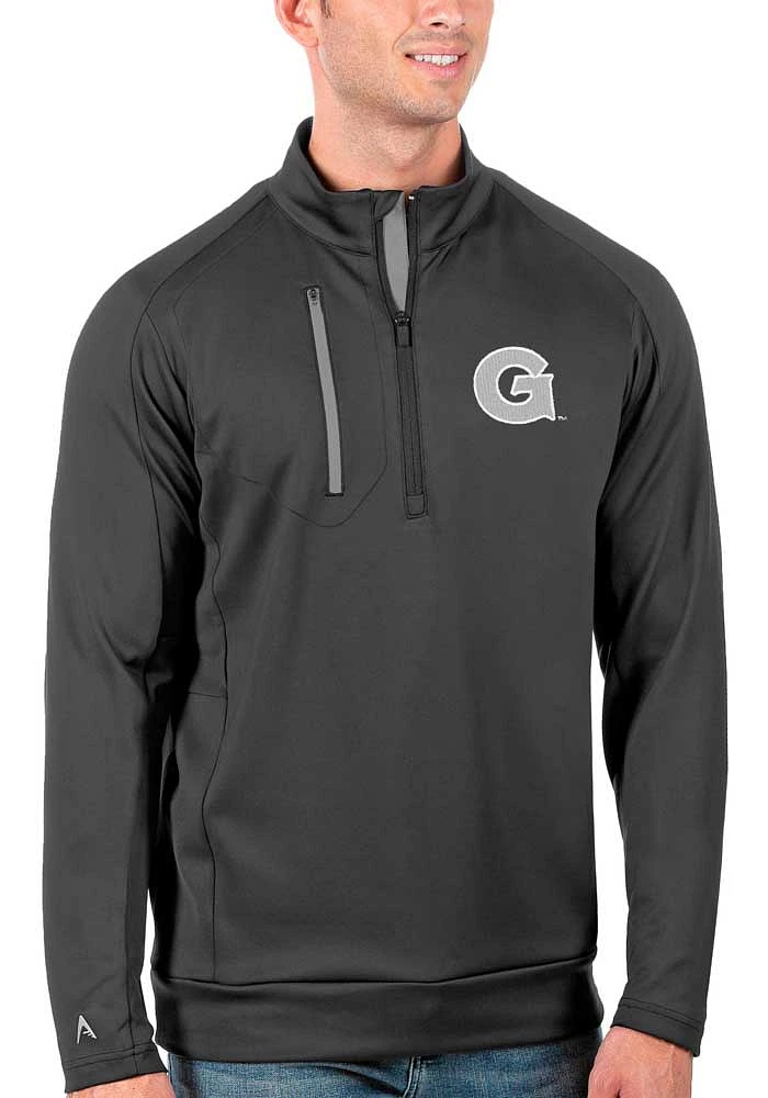 Antigua Georgetown Hoyas Mens Grey Generation Long Sleeve Qtr Zip Pullover