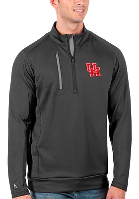 Antigua Houston Cougars Mens Grey Generation Long Sleeve Qtr Zip Pullover
