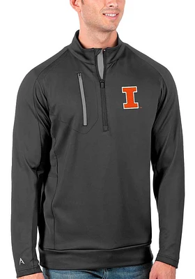 Mens Illinois Fighting Illini Antigua Generation Qtr Zip Pullover