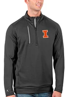 Mens Illinois Fighting Illini Grey Antigua Generation Qtr Zip Pullover