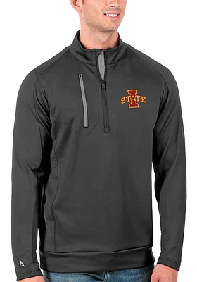 Antigua Iowa State Cyclones Mens Grey Generation Long Sleeve Qtr Zip Pullover