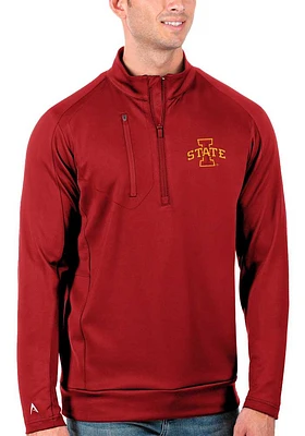 Antigua Iowa State Cyclones Mens Red Generation Long Sleeve Qtr Zip Pullover