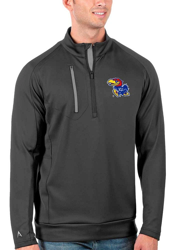 Antigua Kansas Jayhawks Mens Generation Long Sleeve Qtr Zip Pullover