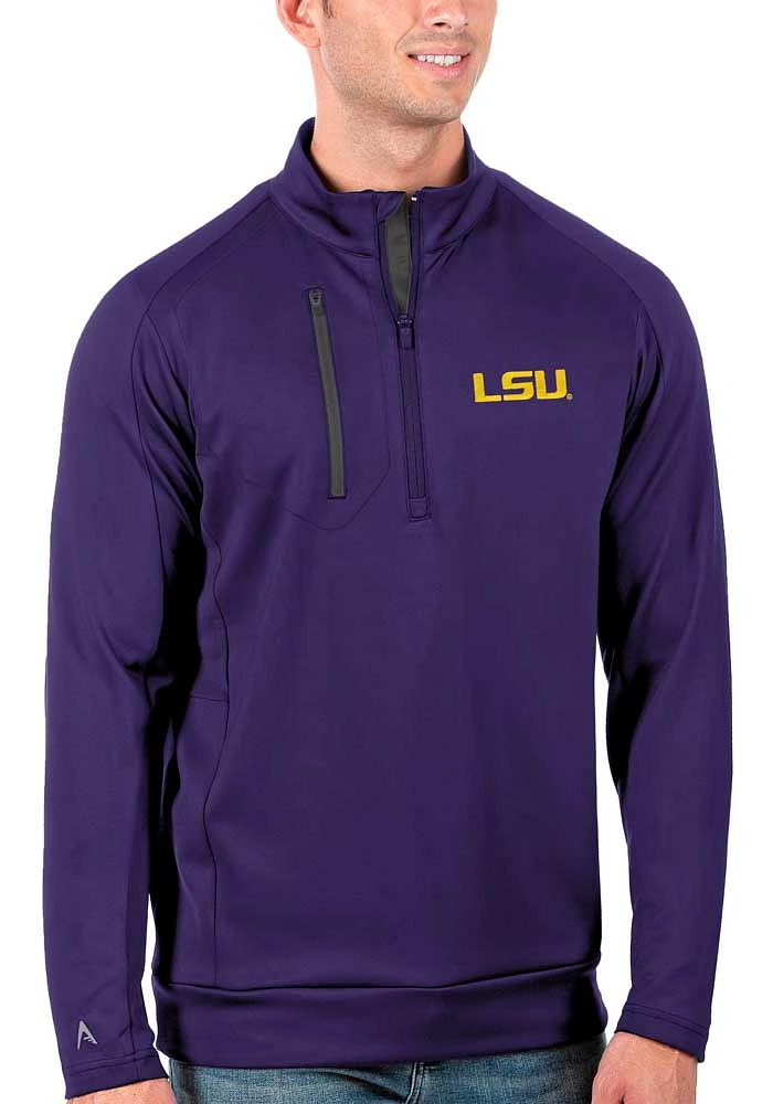 Antigua LSU Tigers Mens Purple Generation Long Sleeve Qtr Zip Pullover