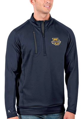 Antigua Marquette Golden Eagles Mens Navy Blue Generation Long Sleeve Qtr Zip Pullover