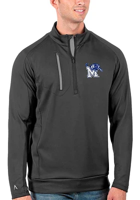 Antigua Memphis Tigers Mens Grey Generation Long Sleeve Qtr Zip Pullover