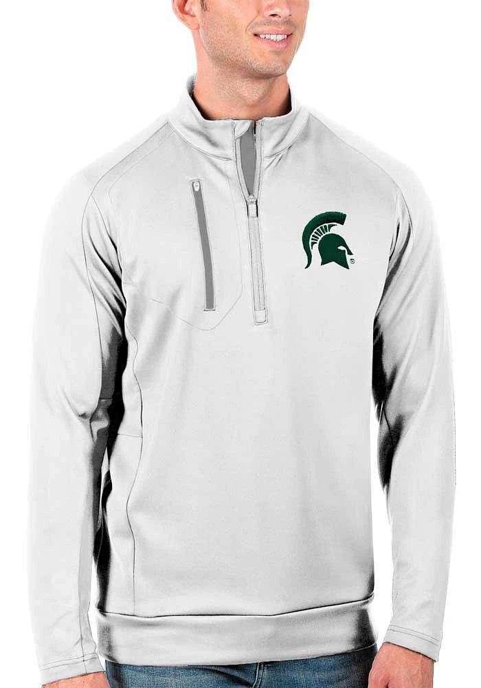 Antigua Michigan State Spartans Mens Generation Long Sleeve Qtr Zip Pullover