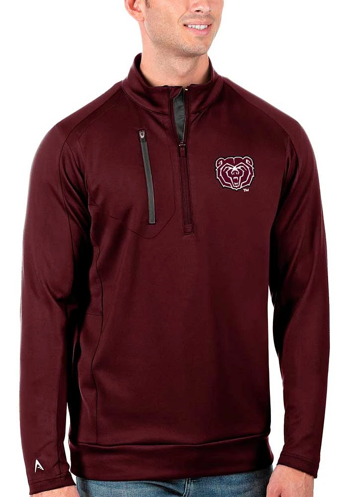 Antigua Missouri State Bears Mens Red Generation Long Sleeve Qtr Zip Pullover