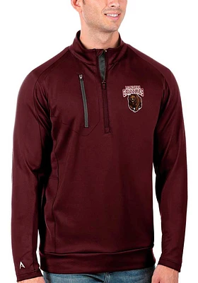 Antigua Montana Grizzlies Mens Red Generation Long Sleeve Qtr Zip Pullover