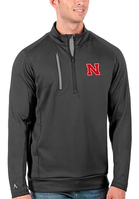 Mens Nebraska Cornhuskers Antigua Generation Qtr Zip Pullover