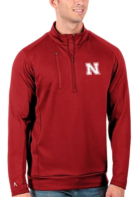Mens Nebraska Cornhuskers Red Antigua Generation Qtr Zip Pullover