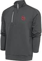 Antigua Oklahoma Sooners Mens Grey Generation Long Sleeve Qtr Zip Pullover