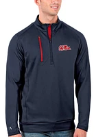 Antigua Ole Miss Rebels Mens Navy Blue Generation Long Sleeve Qtr Zip Pullover