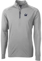Cutter and Buck Cal Golden Bears Mens Grey Adapt Eco Knit Recycled Big Tall Qtr Zip
