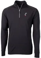 Cutter and Buck Cincinnati Bearcats Mens Black Adapt Eco Knit Recycled Big Tall Qtr Zip