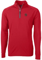 Cutter and Buck Cornell Big Red Mens Adapt Eco Knit Recycled Tall Qtr Zip