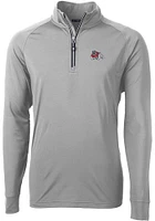 Cutter and Buck Fresno State Bulldogs Mens Grey Adapt Eco Knit Recycled Big Tall Qtr Zip