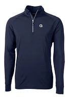 Cutter and Buck Georgetown Hoyas Mens Navy Blue Adapt Eco Knit Recycled Big Tall Qtr Zip