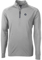 Cutter and Buck Georgetown Hoyas Mens Grey Adapt Eco Knit Recycled Big Tall Qtr Zip