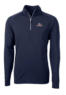 Cutter and Buck Gonzaga Bulldogs Mens Navy Blue Adapt Eco Knit Recycled Big Tall Qtr Zip