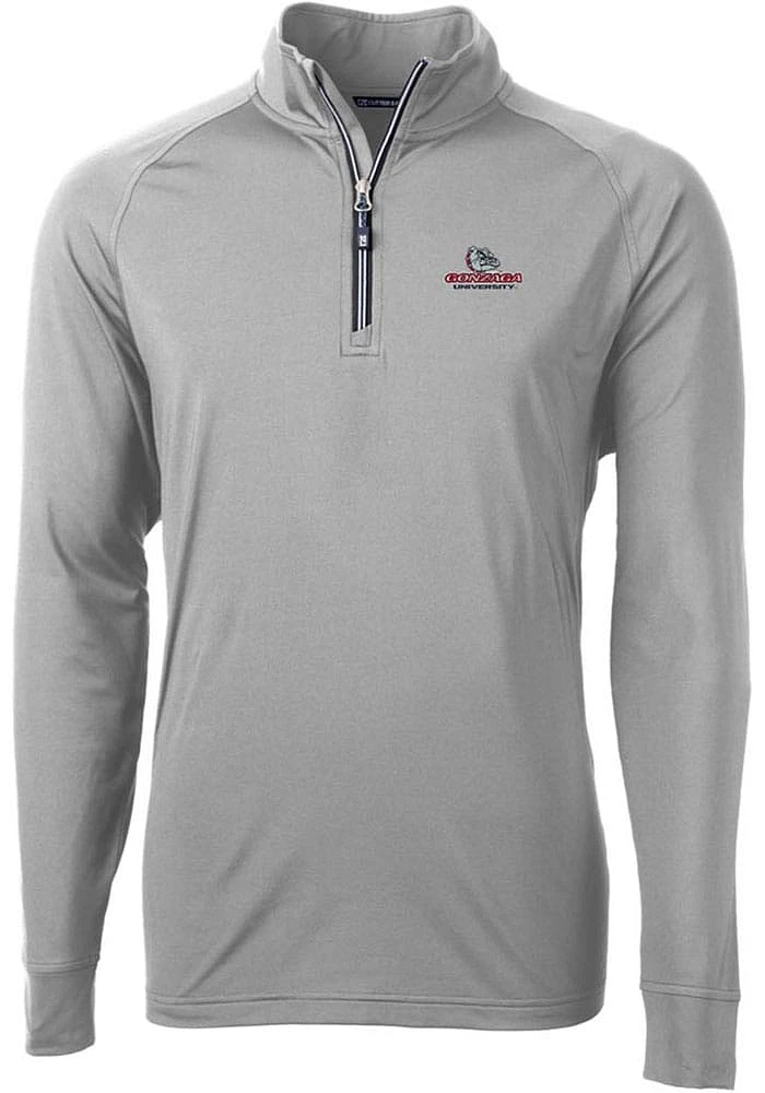 Cutter and Buck Gonzaga Bulldogs Mens Adapt Eco Knit Recycled Big Tall Qtr Zip