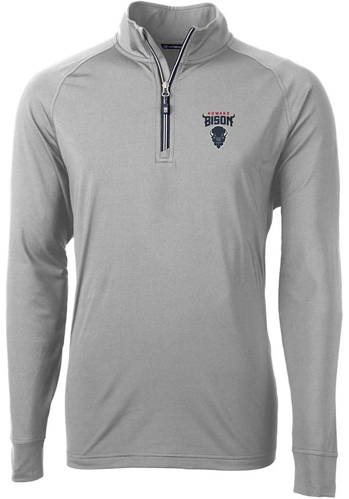 Cutter and Buck Howard Bison Mens Grey Adapt Eco Knit Recycled Big Tall Qtr Zip