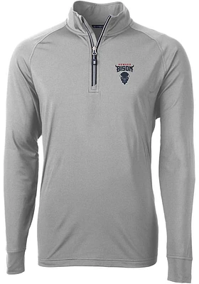 Cutter and Buck Howard Bison Mens Grey Adapt Eco Knit Recycled Big Tall Qtr Zip