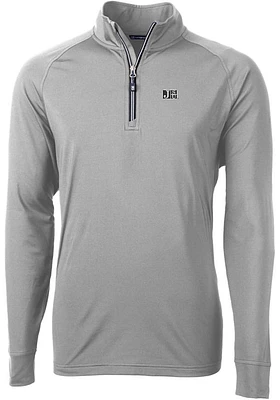 Cutter and Buck Jackson State Tigers Mens Grey Adapt Eco Knit Recycled Big Tall Qtr Zip