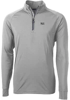 Cutter and Buck Jackson State Tigers Mens Grey Adapt Eco Knit Recycled Big Tall Qtr Zip