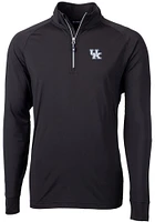 Cutter and Buck Kentucky Wildcats Mens Black Adapt Eco Knit Recycled Big Tall Qtr Zip