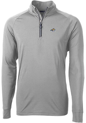 Cutter and Buck Montana State Bobcats Mens Grey Adapt Eco Knit Recycled Big Tall Qtr Zip