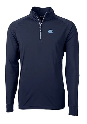 Cutter and Buck North Carolina Tar Heels Mens Navy Blue Adapt Eco Knit Recycled Big Tall Qtr..
