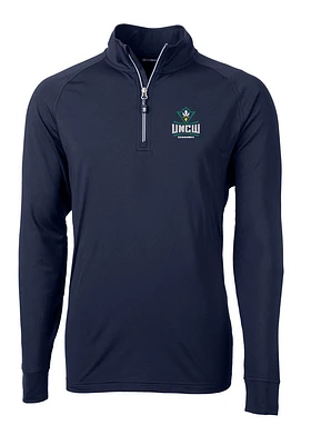 Cutter and Buck UNCW Seahawks Mens Navy Blue Adapt Eco Knit Recycled Big Tall Qtr Zip