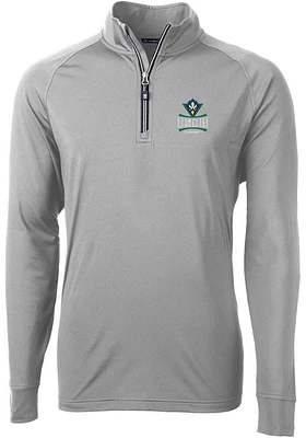 Cutter and Buck UNCW Seahawks Mens Grey Adapt Eco Knit Recycled Big Tall Qtr Zip