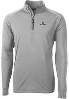 Cutter and Buck Notre Dame Fighting Irish Mens Grey Adapt Eco Knit Recycled Big Tall Qtr Zip
