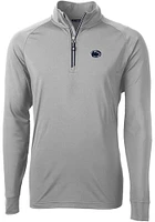 Cutter and Buck Penn State Nittany Lions Mens Grey Adapt Eco Knit Recycled Big Tall Qtr Zip