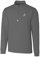 Cutter and Buck Atlanta Braves Mens Grey Traverse Big Tall Qtr Zip