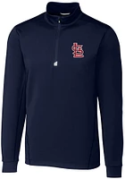 Cutter and Buck St Louis Cardinals Mens Navy Blue Traverse Big Tall Qtr Zip