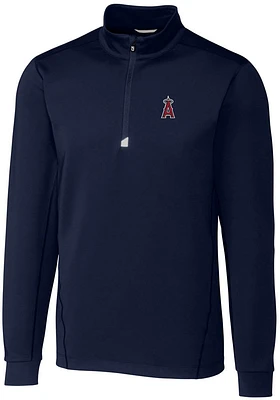 Cutter and Buck Los Angeles Angels Mens Navy Blue Traverse Big Tall Qtr Zip