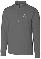 Cutter and Buck Kansas City Royals Mens Grey Traverse Big Tall Qtr Zip