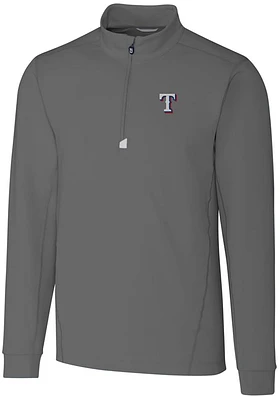 Cutter and Buck Texas Rangers Mens Grey Traverse Big Tall Qtr Zip
