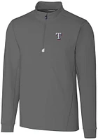 Cutter and Buck Texas Rangers Mens Grey Traverse Big Tall Qtr Zip