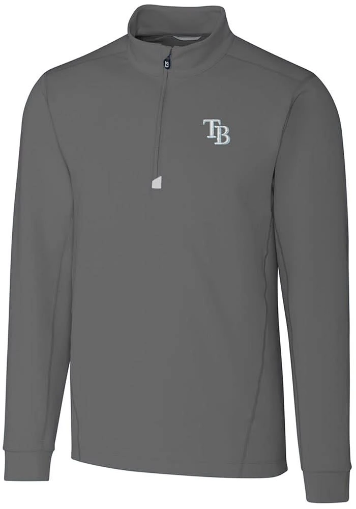 Cutter and Buck Tampa Bay Rays Mens Grey Traverse Big Tall Qtr Zip
