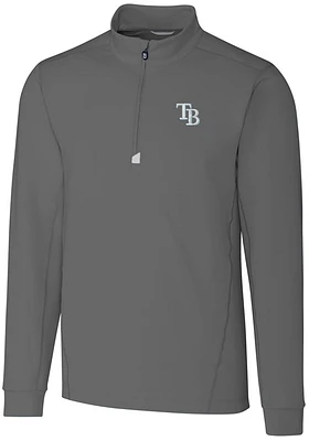 Cutter and Buck Tampa Bay Rays Mens Grey Traverse Big Tall Qtr Zip