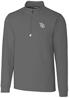 Cutter and Buck Tampa Bay Rays Mens Grey Traverse Big Tall Qtr Zip