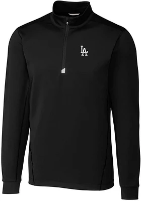 Cutter and Buck Los Angeles Dodgers Mens Black Traverse Big Tall Qtr Zip