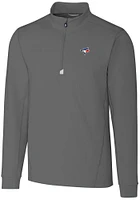 Cutter and Buck Toronto Blue Jays Mens Grey Traverse Big Tall Qtr Zip