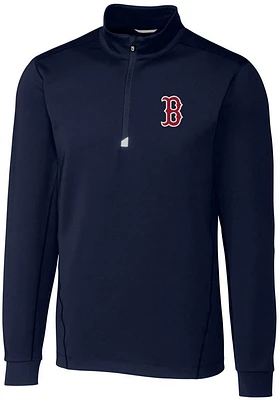 Cutter and Buck Boston Red Sox Mens Navy Blue Traverse Big Tall Qtr Zip